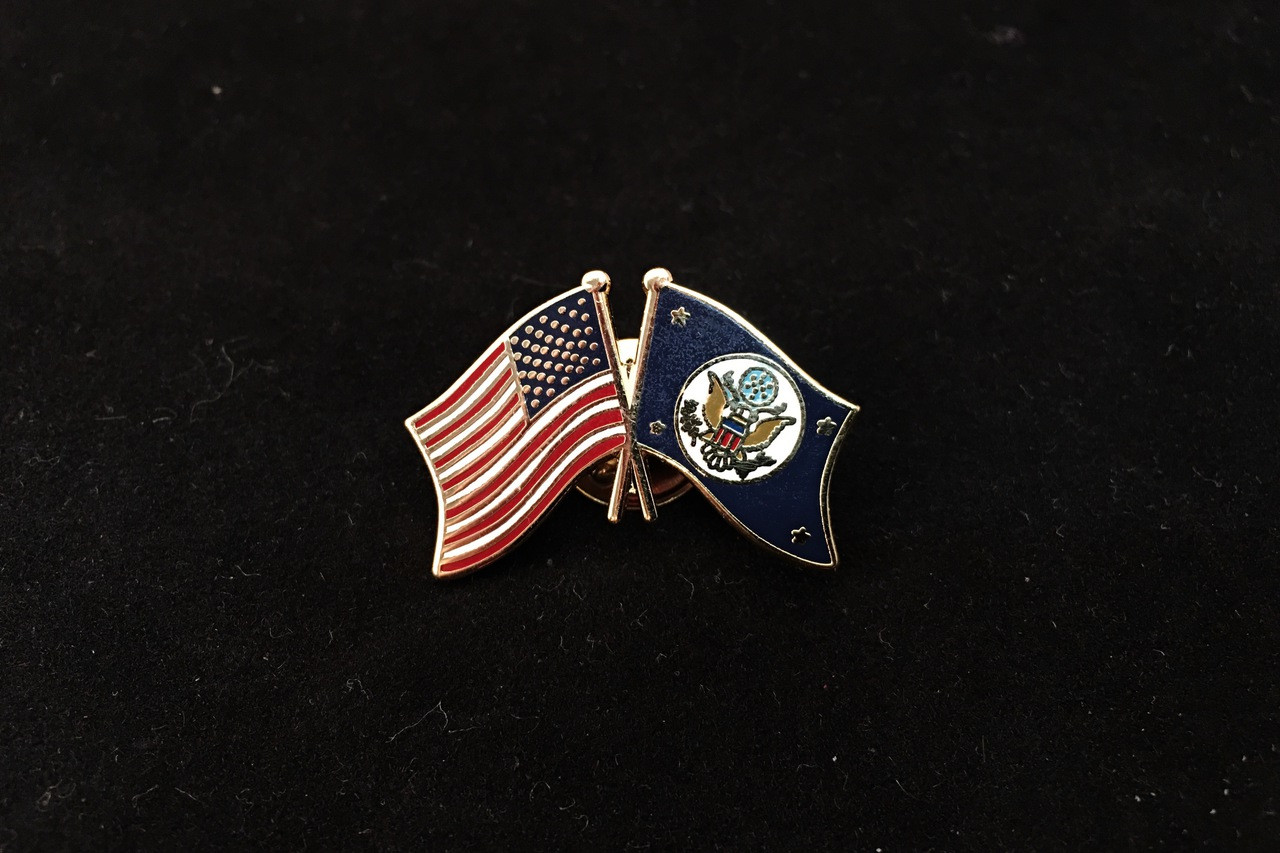 Leather Flag Lapel Pin