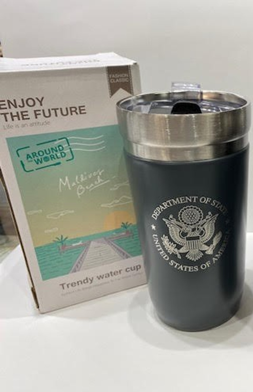 500ml. New Take Away Vacuum insulated Tumbler/DOS Logo ENGRAVED - BKK Inc./  FARA State Department Gifts