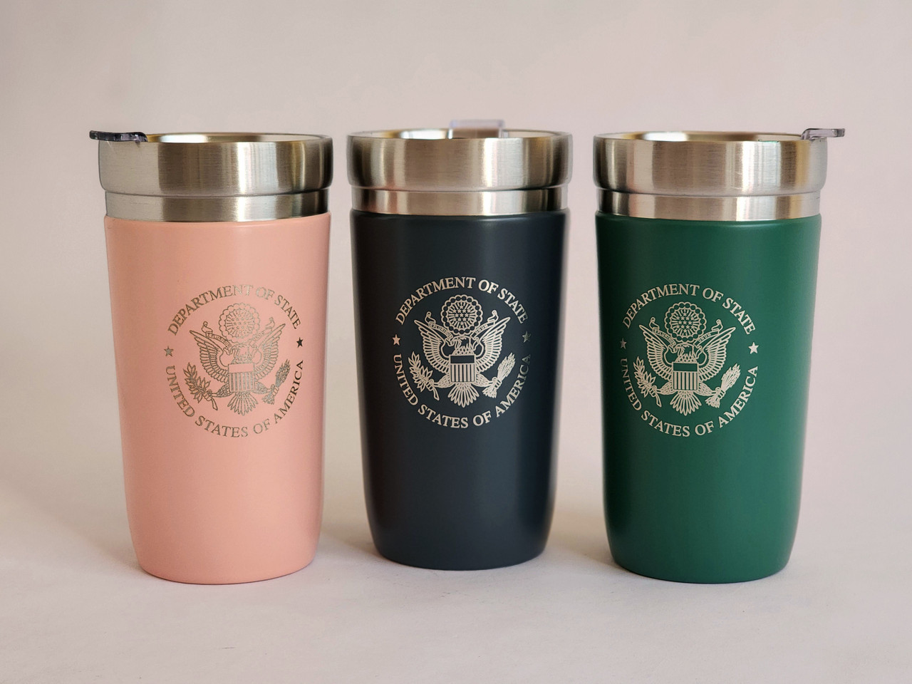 500ml. New Take Away Vacuum insulated Tumbler/DOS Logo ENGRAVED - BKK Inc./  FARA State Department Gifts