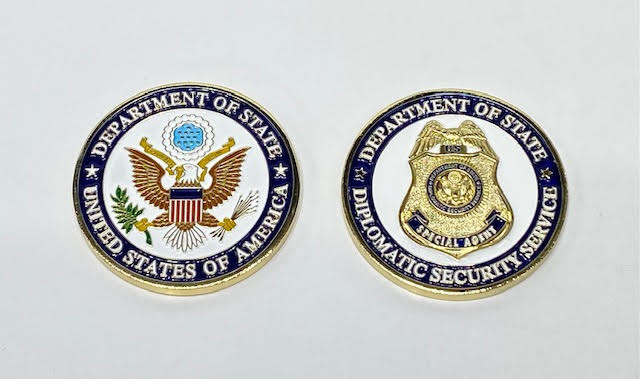 Diplomatic Security Service/DOS Logo Challenge Coin in Navy