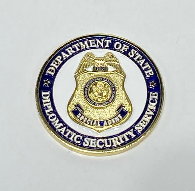 Diplomatic Security Service/DOS Logo Challenge Coin in Navy