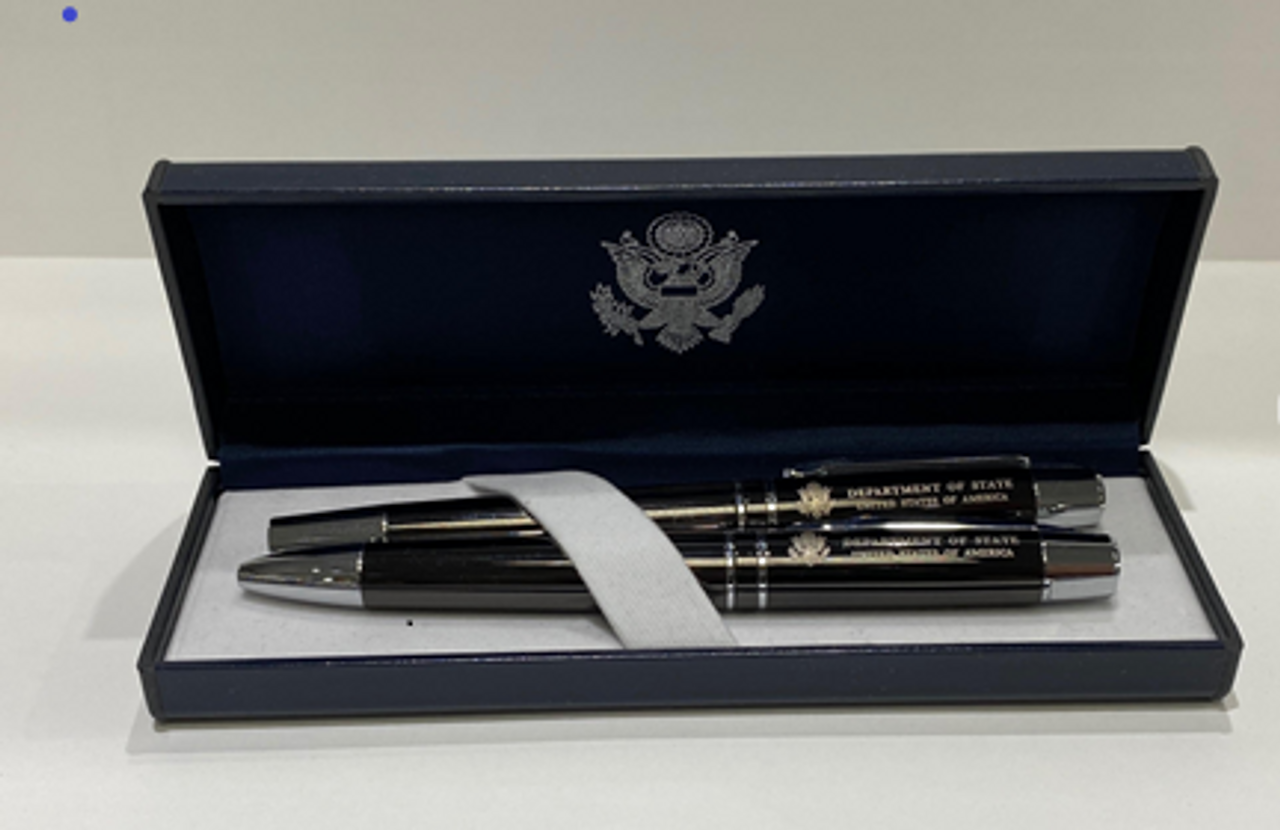 Leatherette Pen Box - Navy, Pen Boxes