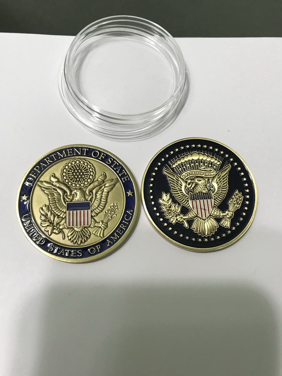 DOS / PRESIDENT SEAL Challenge Coin/Acrylic Case - BKK Inc./ FARA State  Department Gifts