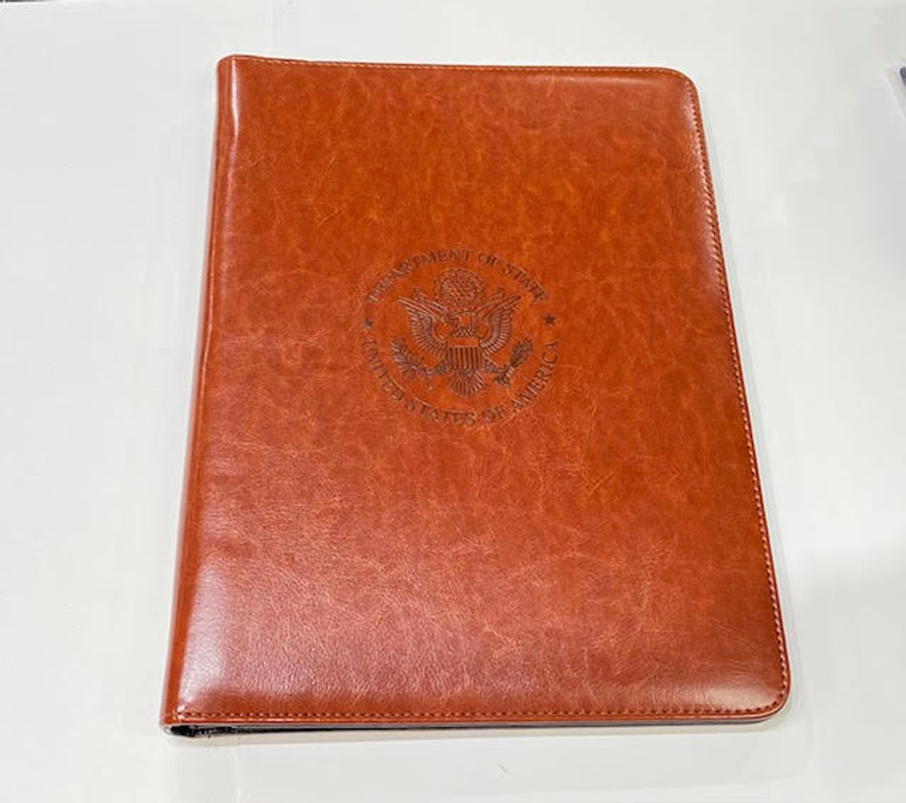 Rustic Leather Laptop Portfolio Padfolio with 3-Ring Binder for Letter