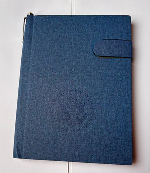 New! 2025 Luxury Notebook- unique spine for pen holder/DOS Logo Embossed