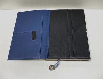 Executive Journal/Notebook, Storage Pockets, Pen Holder/DOS Logo Debossed