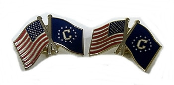 "C" Consular Affairs Logo/USA Flag Lapel Pin