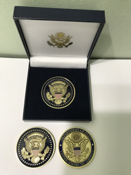 DOS/Presidential Seal - Gold finished/Navy Presentation Box