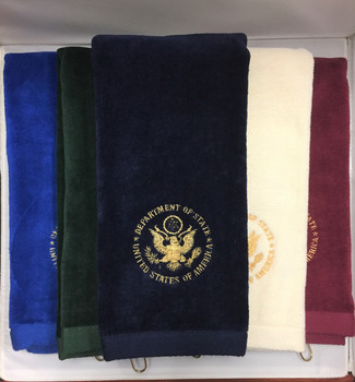 Golf Towel Tri-fold/ DOS Gold Embroidered