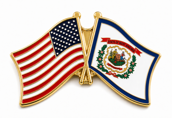 USA - West Virginia Crossed Flag Pin