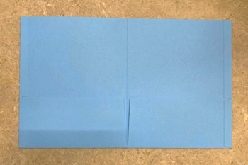 New Blue Reinforced Presentation Folder  -DOS in Silver-white Logo