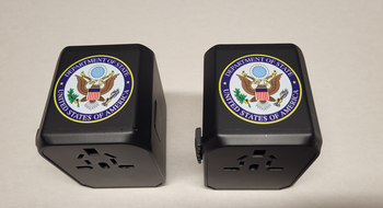 New! Worldwide All in One Universal Travel Adapter - 5 USB Port - DOS Logo
