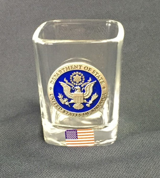  Pewter DOS raised emblem Square shot glass - USA Made