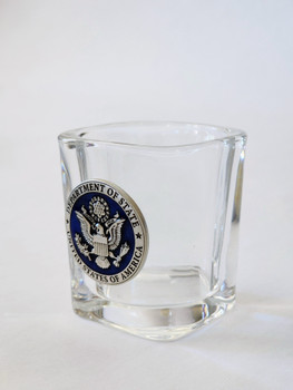  Pewter DOS raised emblem Square shot glass - USA Made