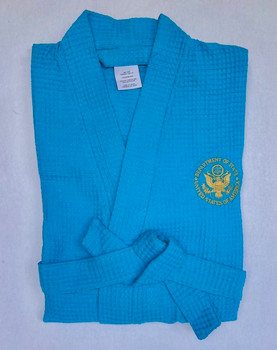  Waffle Weave Kimono Robe/DOS Logo Gold Embroidered  