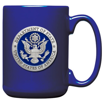 Pewter Cobalt Blue Coffee Mug/Microwavable and dishwasher safe
