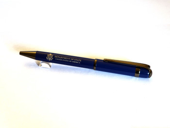 New 2023! Elegant Navy Blue Ballpoint Pen/DOS Logo Engraved with Presentation Box