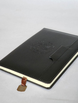 Stylish Textured Journal Notebook/DOS Logo Debossed - Black