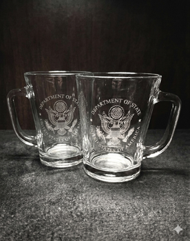 Coffee Glass/ENGRAVED DOS Logo - Set of 2