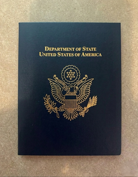 Standard Portrait DOS Certificate Holder 9" x 12" - Gold foil-stamped Logo & Text