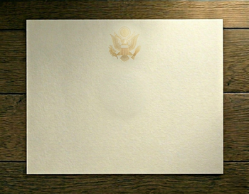 Standard Landscape GS Logo Blank Certificate Paper 11" x 8.5" - Gold foil-stamped