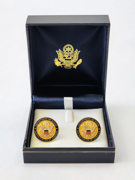 2-D Raised DOS Logo with color shields - Cufflinks in a Presentation box