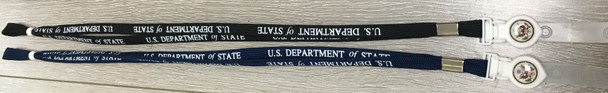 3/8" Lanyard - 2 side DOS Logo imprint/Tear-drop clip Badge Holder Attachment