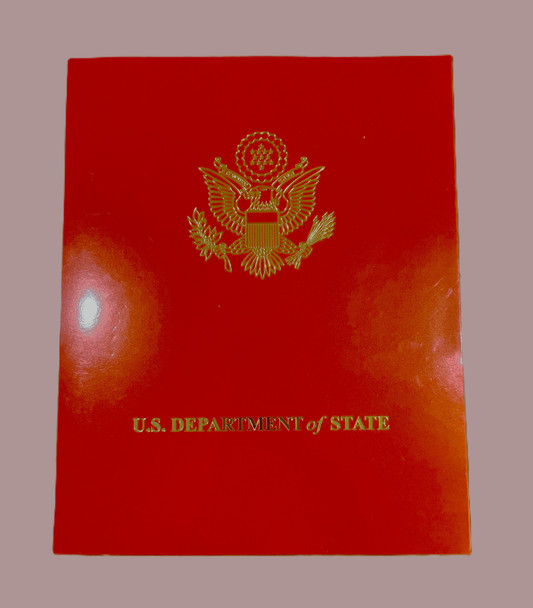 Red Reinforced Presentation Folder/GS Logo & Text Gold foil-stamped
