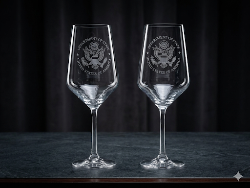 Crystal Wine Glass/ENGRAVED DOS Logo