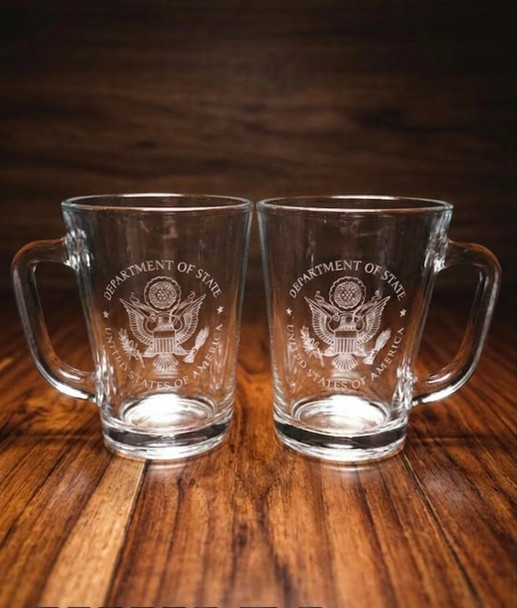 Coffee Glass/ENGRAVED DOS Logo - Set of 2