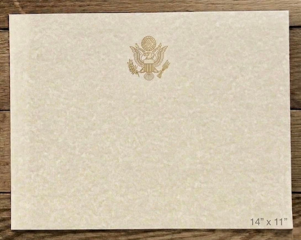 Large Landscape GS Logo Blank Certificate Paper 14"x11" - Gold foiled-stamped 