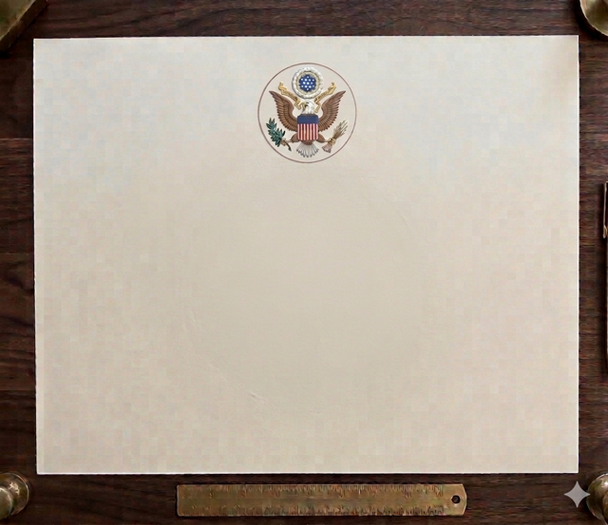 Blank Award Certificate Full Color EMBOSSED GS Logo - Large Landscape 14" x 11"