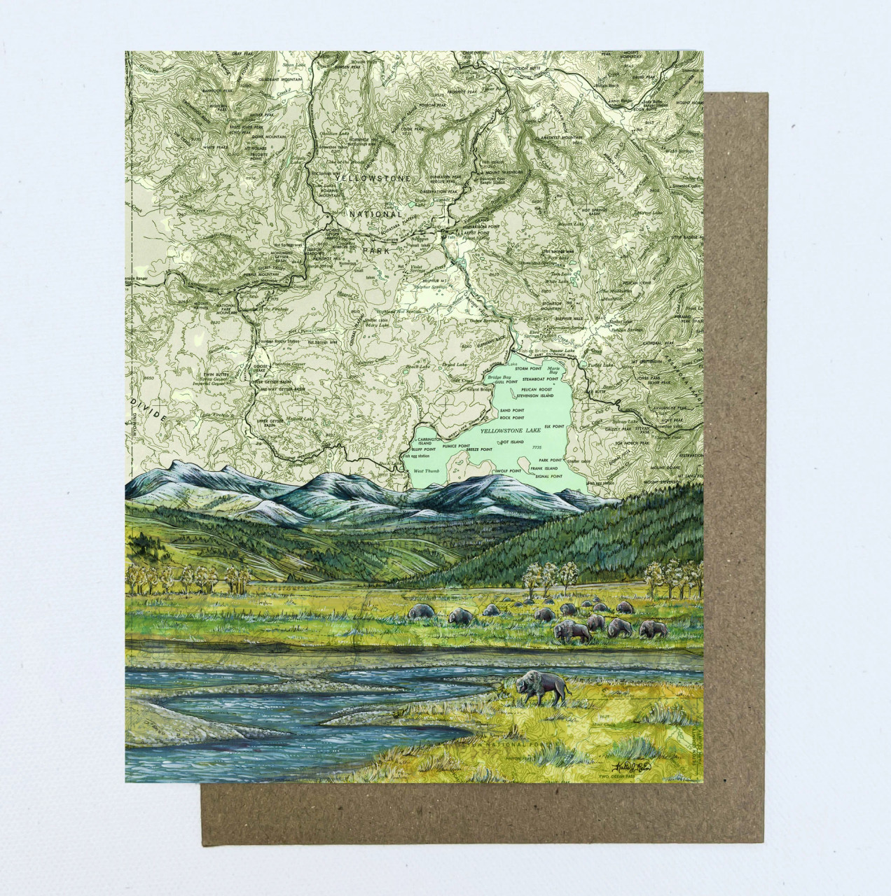 Yellowstone Topo Card