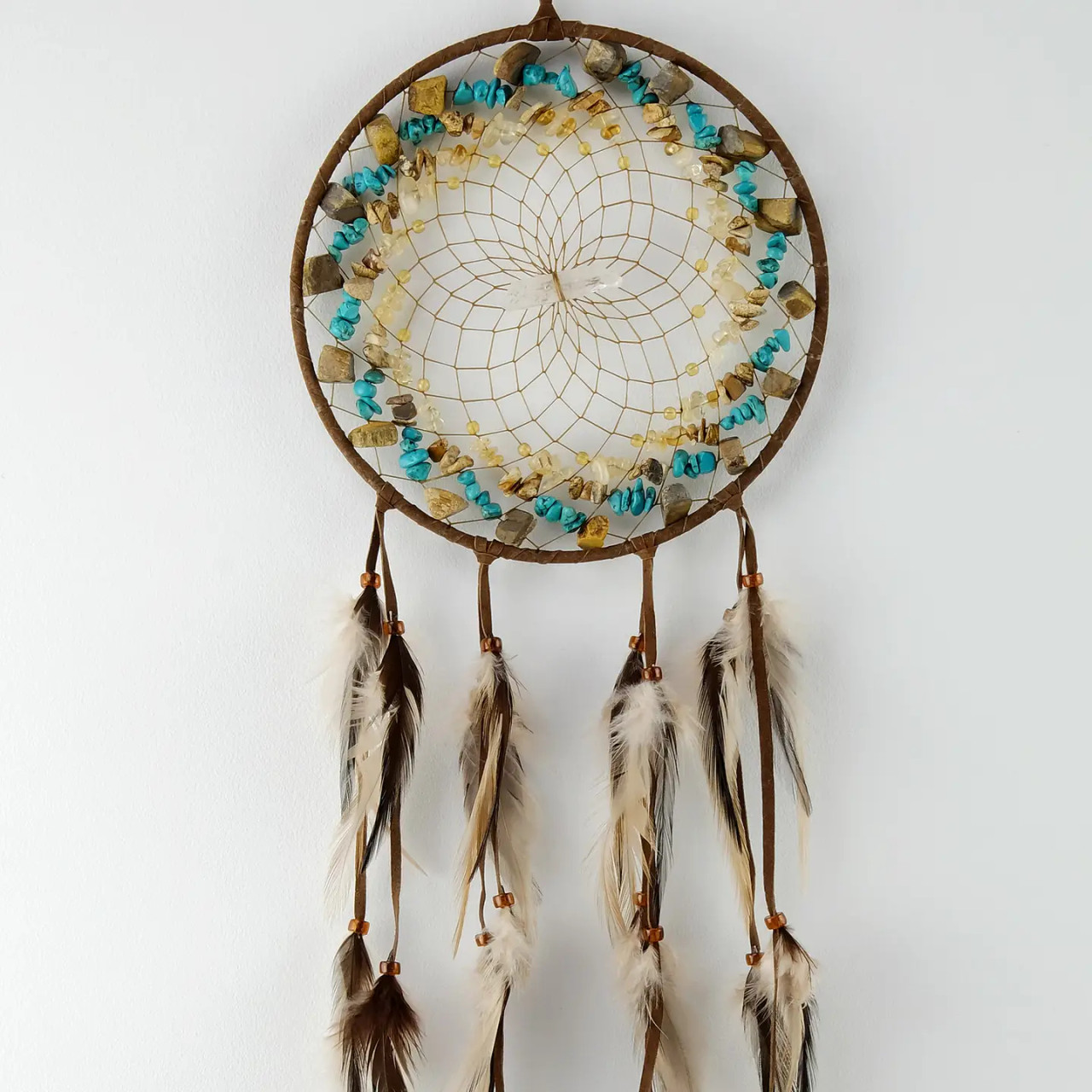 Brown Stone Cluster Dream Catcher - 6"