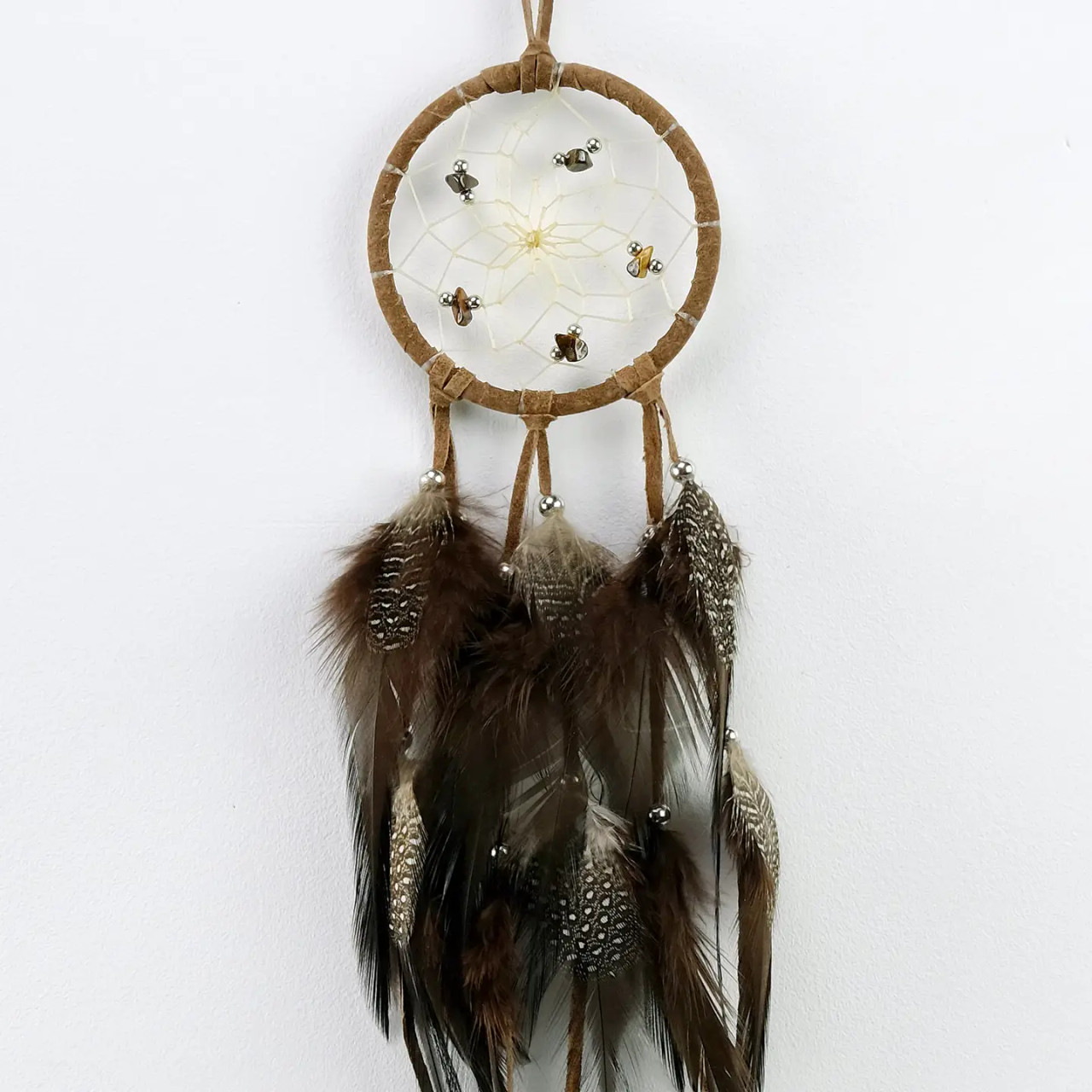 Brown Dream Catcher w/ Semi Precious Stones