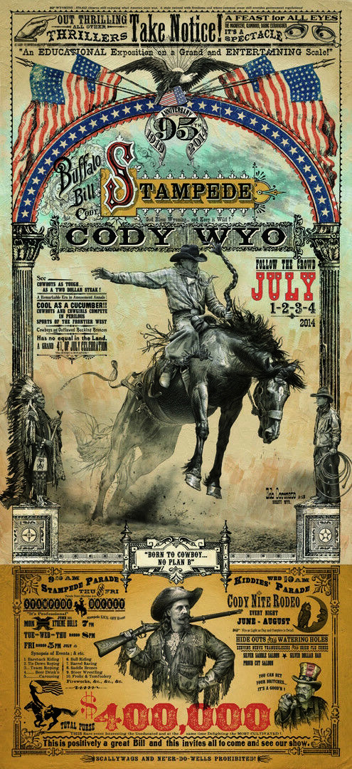 Rodeo Poster - Buffalo Bill Cody Stampede - Wyoming