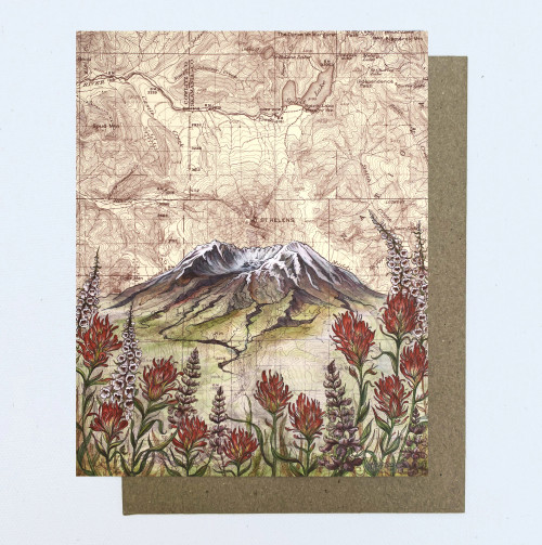 Mt St Helens Topo Card