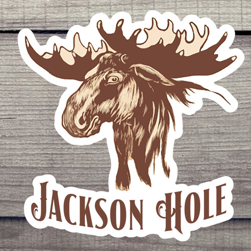 Teton Minerals Bull Moose Sticker - Jackson Hole