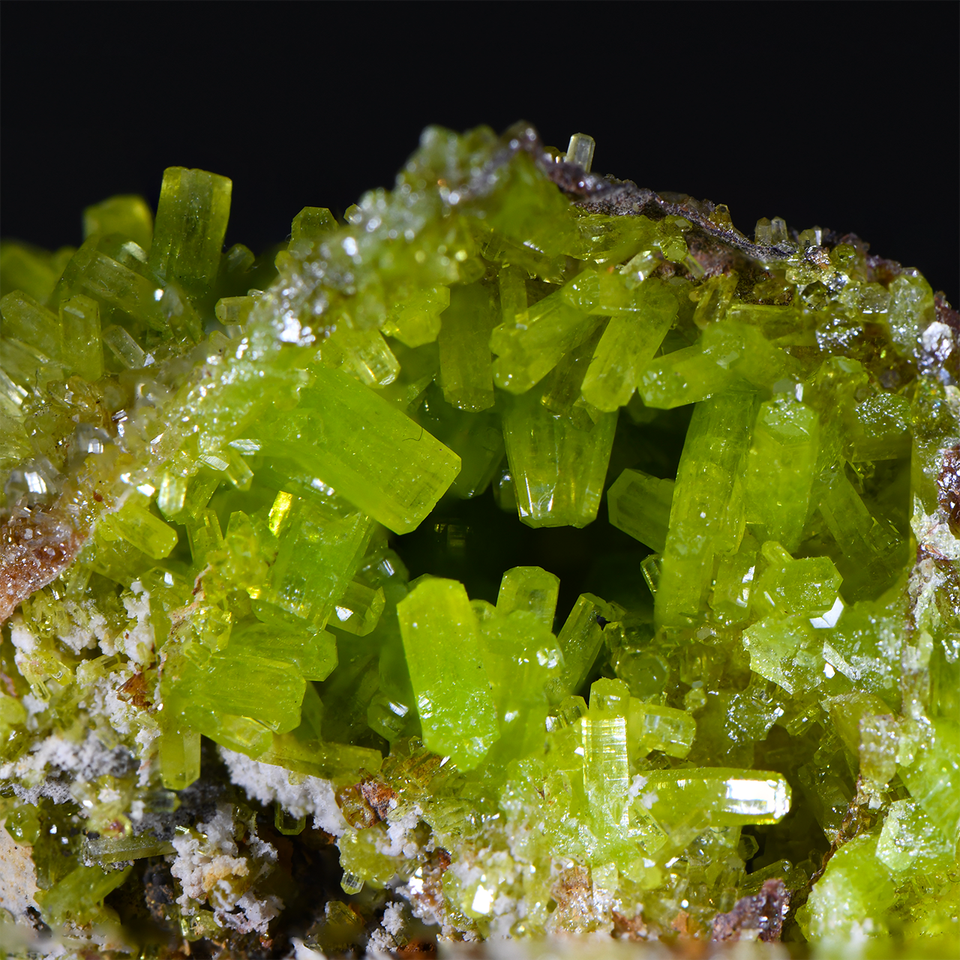 Pyromorphite Specimen Closeup Back