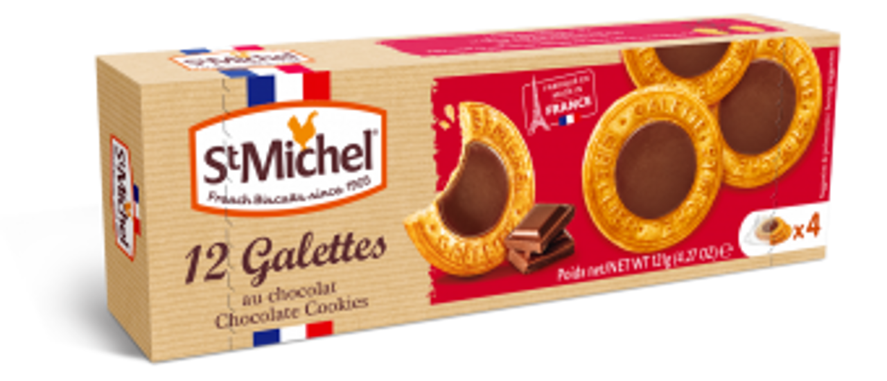 St Michel Galette Moelleuse Chocolat au Lait, Poche x6, 180g (6.4