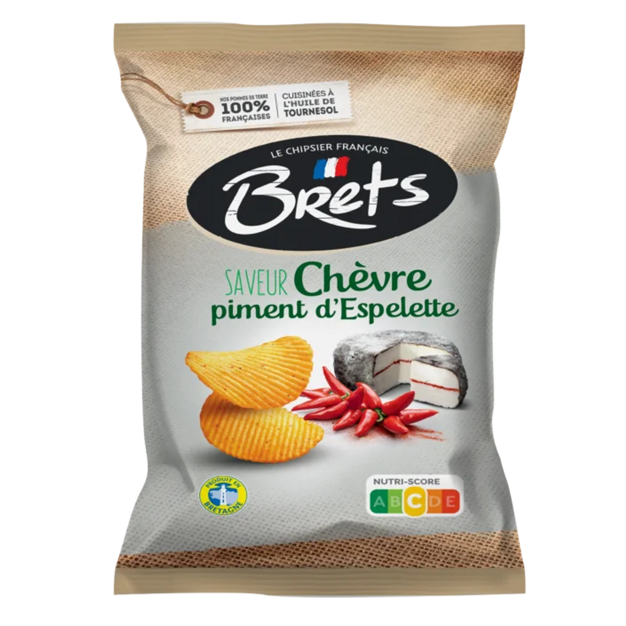 Brets Potato Chips from Brittany — Goat Cheese & Espelette Pepper Flavor  125g
