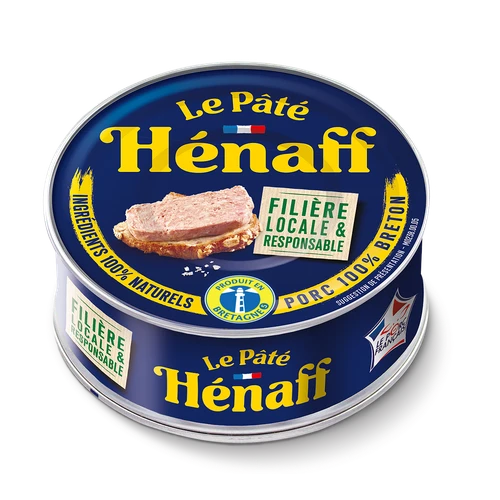 A 153 gram can of Hénaff's original pork pâté.