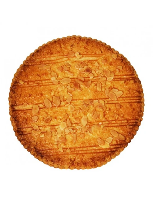 A 380 gram disc of broyé du Poitou shortbread with almond flakes from Goulibeur.