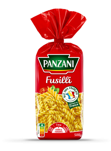 A 500 gram bag of fuilili pasta from Panzani.