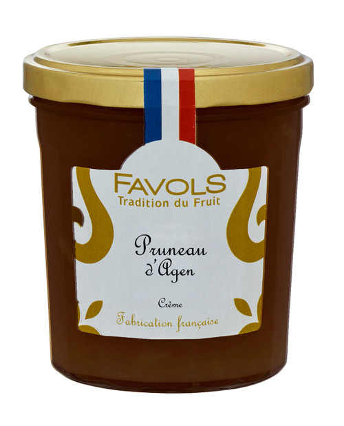 A 375 gram glass jar of Agen prun cream from Favols.
