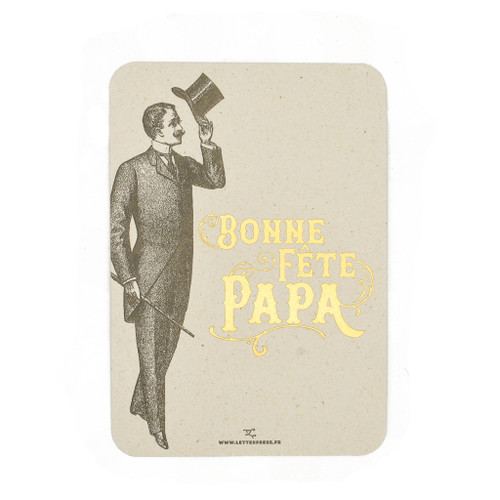 Bonne Fête Papa Gentleman Greeting Card