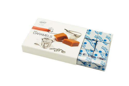 A 165 gram box of fleur de Sel caramels from Mon Pari Gourmand.