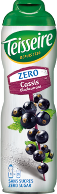 A 60 centiliter metal bottle of sugar-free blackcurrant syrup from Teisseire.