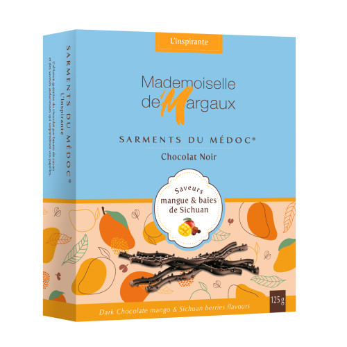 Mademoiselle de Margaux Sarments du Médoc Dark Chocolate Twigs with Mango & Sichuan Pepper 125g