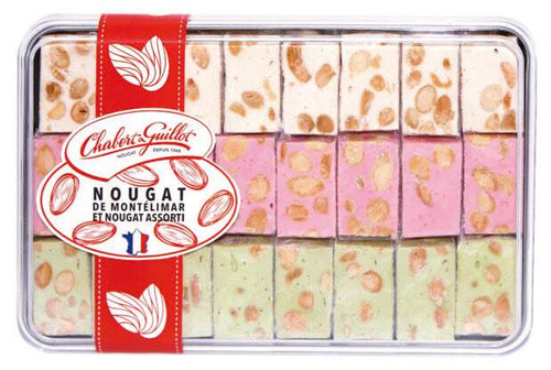 Chabert & Guillot Assorted Nougat Pieces in Tin (Vanilla, Raspberry & Pistachio) 250g